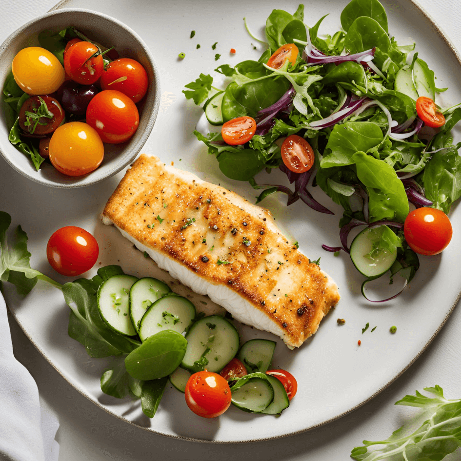 Crispy easy Air Fryer Cod recipe served with salad