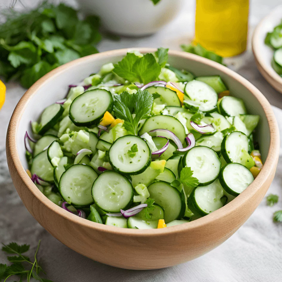 10 minutes cucumber salad recipe - quick and easy.