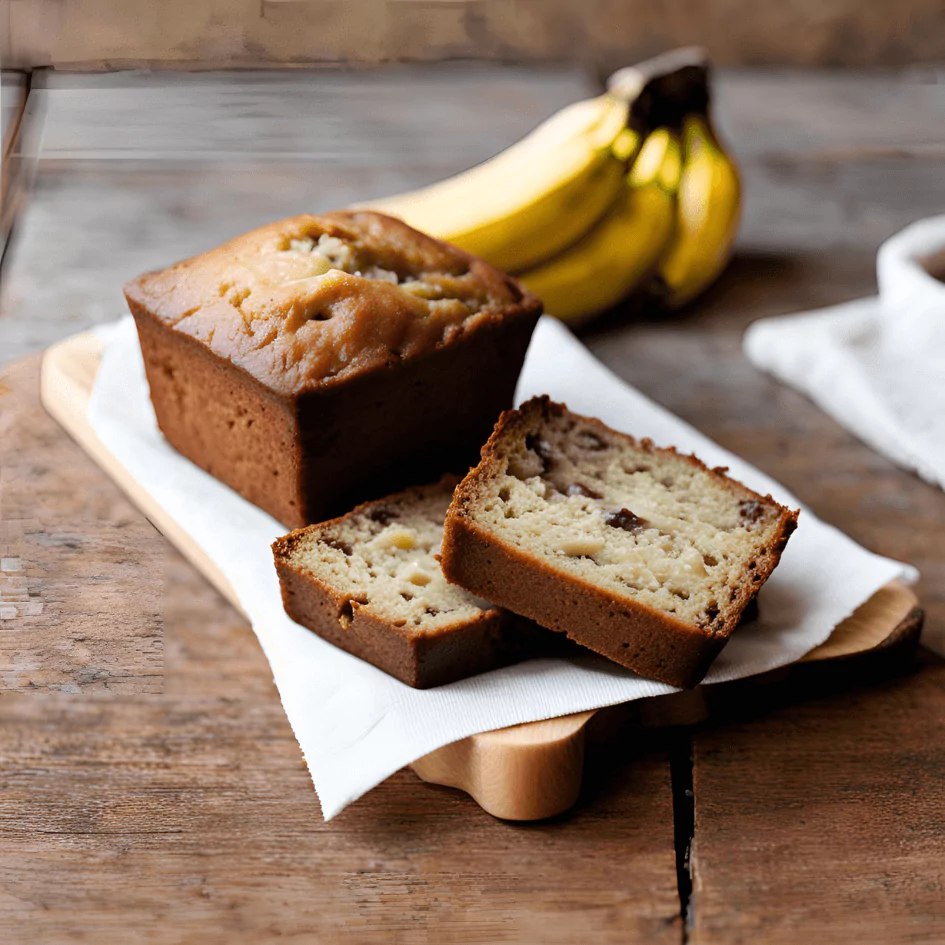 Freshly baked Air Fryer Banana Bread with crispy edges and moist interior.