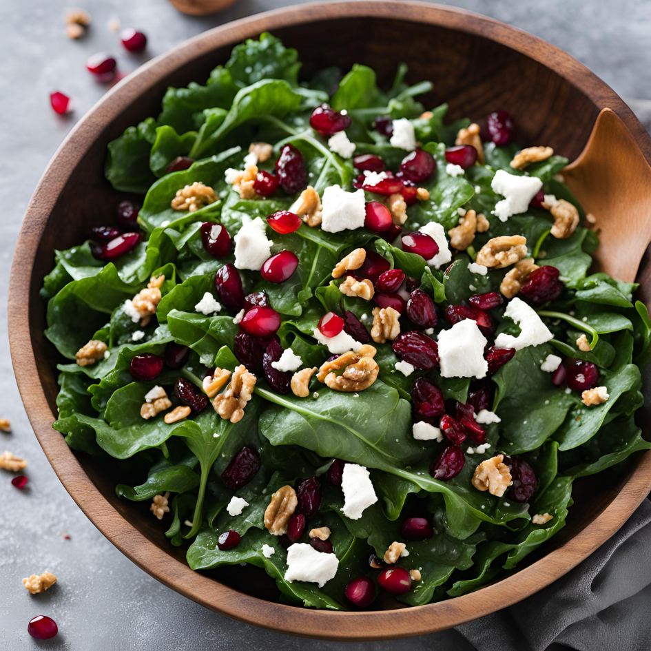 A colorful winter Healthy Salad with Balsamic Vinaigrette.