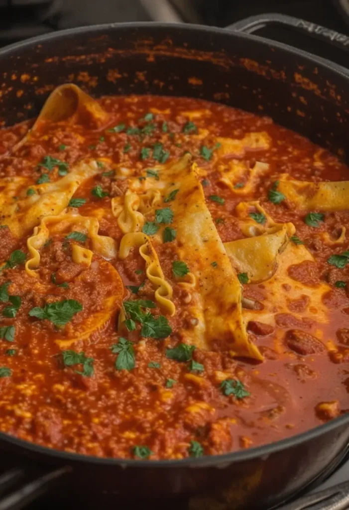 Spicy Lasagna Soup Pot