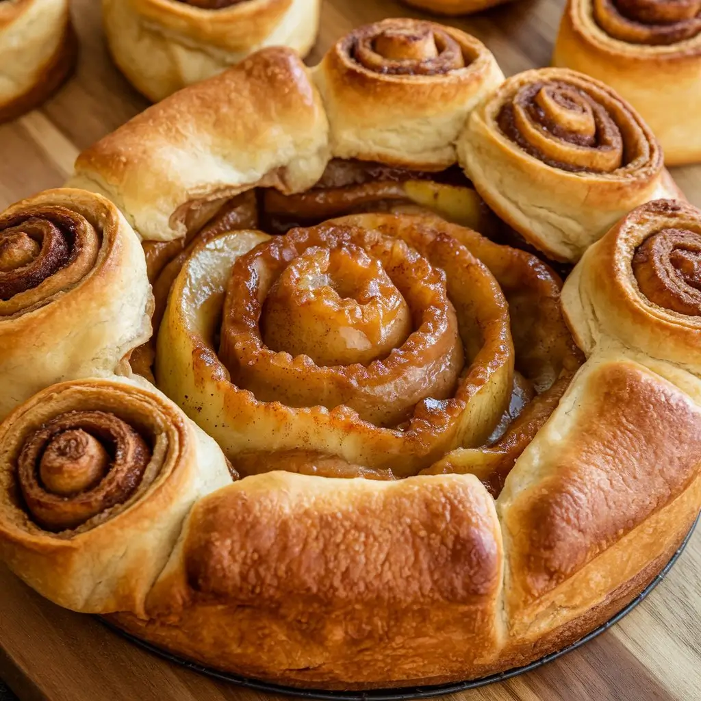 Cinnamon Roll Apple Pie