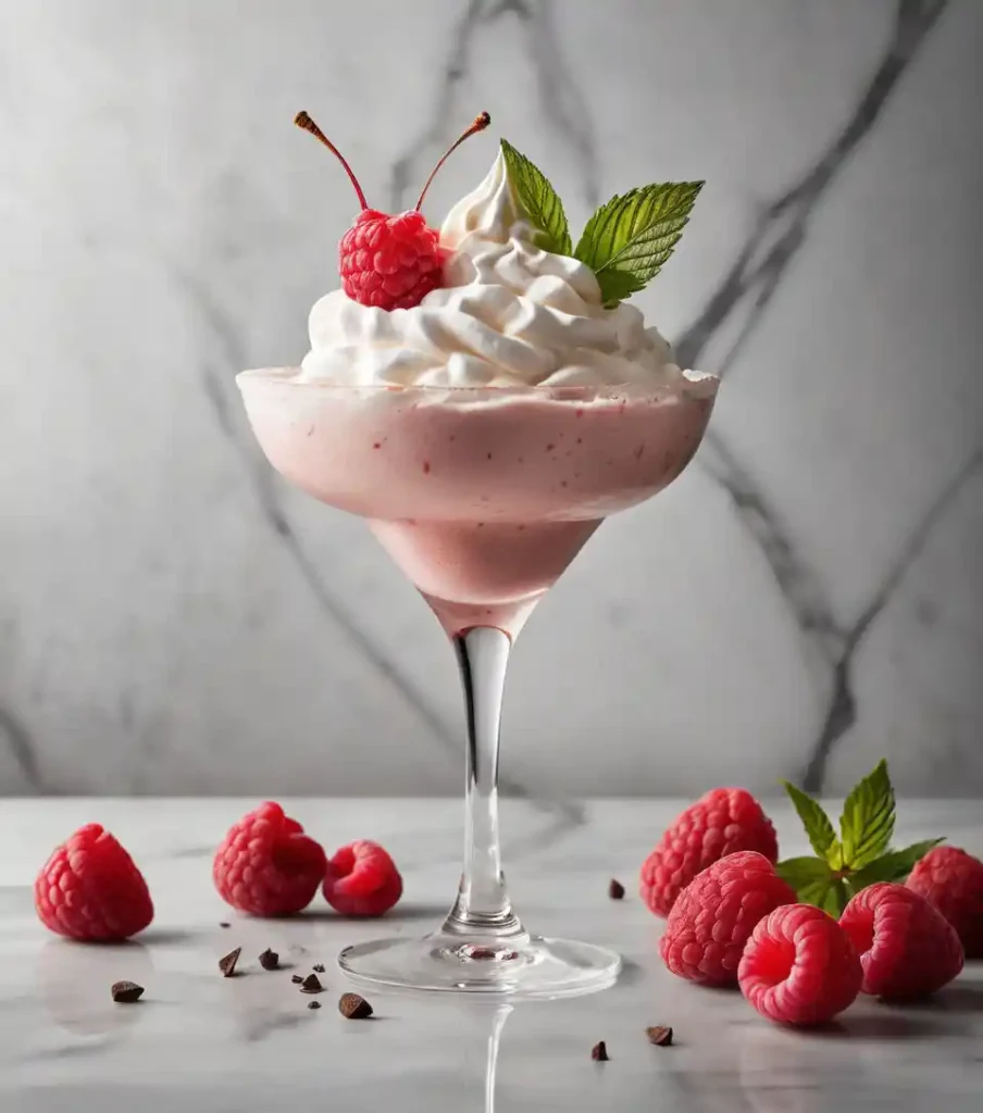 A creamy, dessert-like Valentine’s Day drink with white chocolate and raspberries.